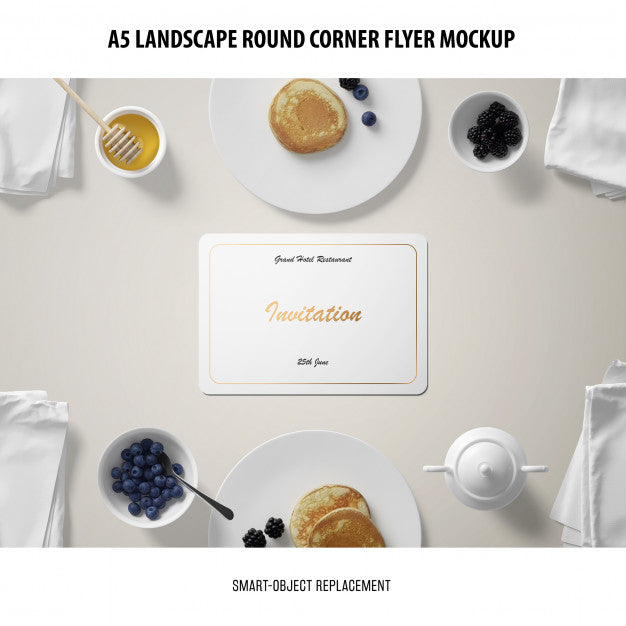 A5 Landscape Flyer Mockup Psd