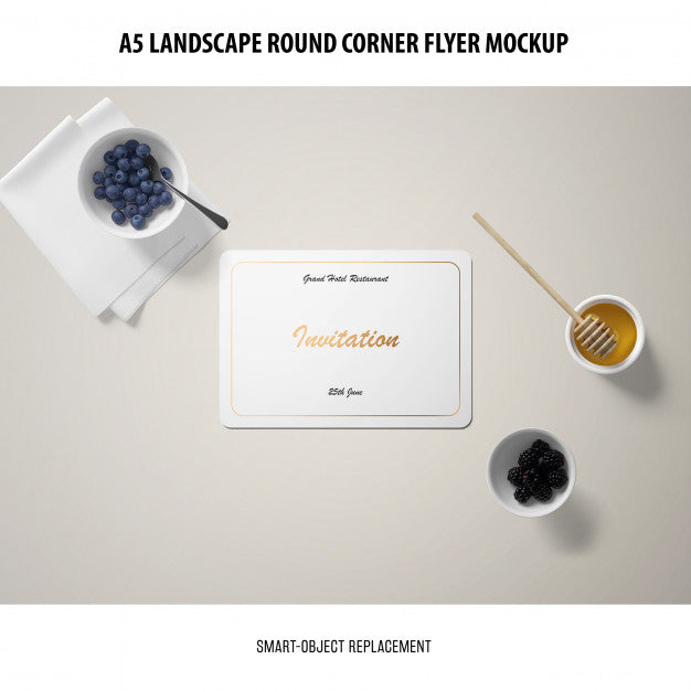 A5 Landscape Flyer Mockup Psd
