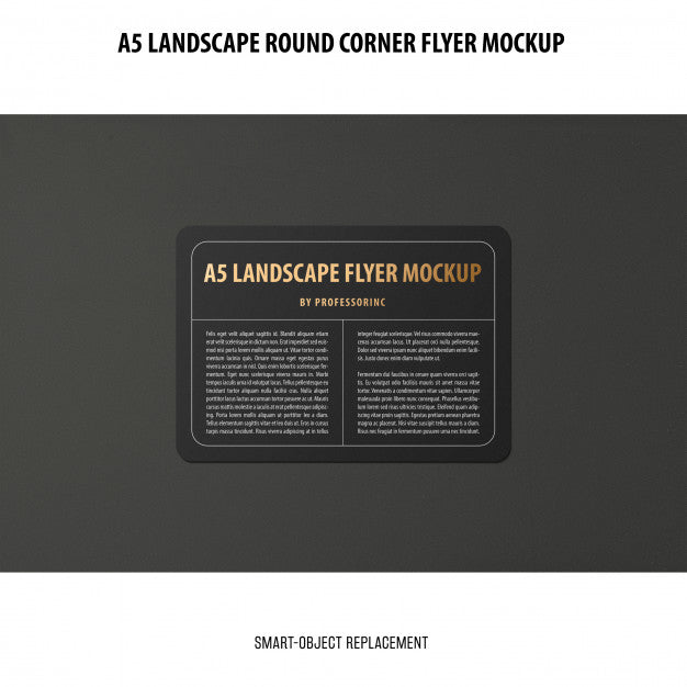 A5 Landscape Flyer Mockup Psd