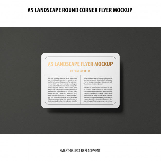 A5 Landscape Flyer Mockup Psd