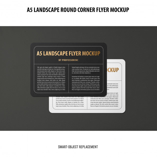 A5 Landscape Flyer Mockup Psd