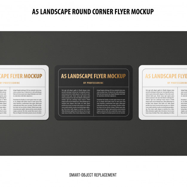 A5 Landscape Flyer Mockup Psd