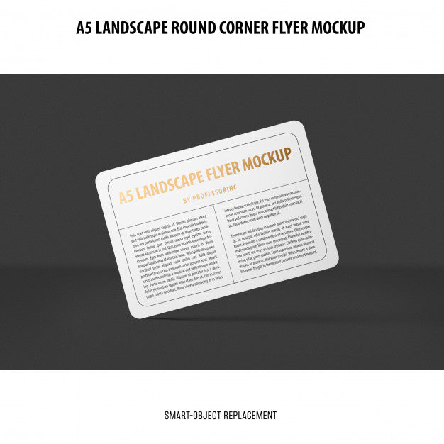 A5 Landscape Flyer Mockup Psd