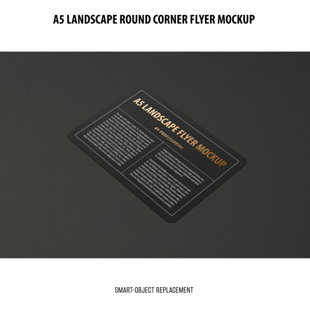 A5 Landscape Flyer Mockup Psd