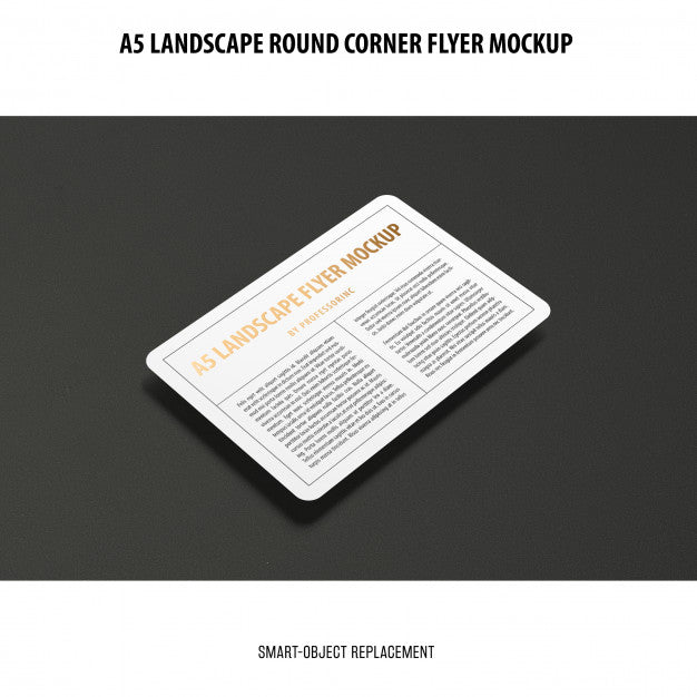 A5 Landscape Flyer Mockup Psd