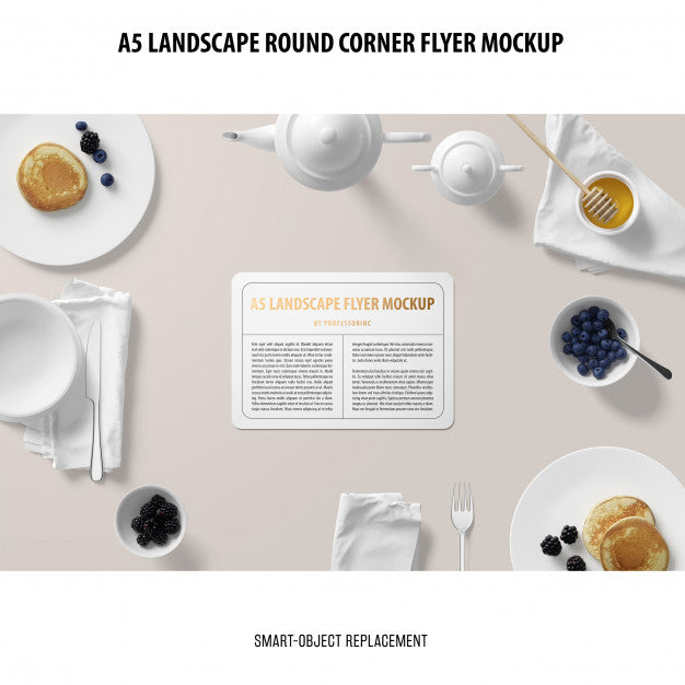 A5 Landscape Flyer Mockup Psd
