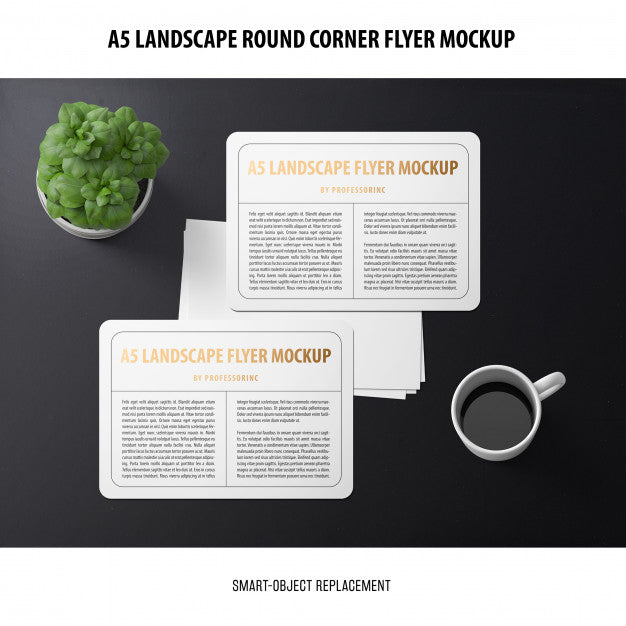 A5 Landscape Flyer Mockup Psd