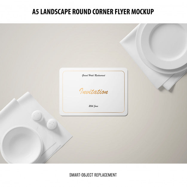 A5 Landscape Flyer Mockup Psd