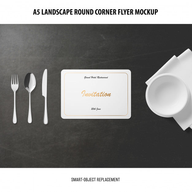 A5 Landscape Flyer Mockup Psd