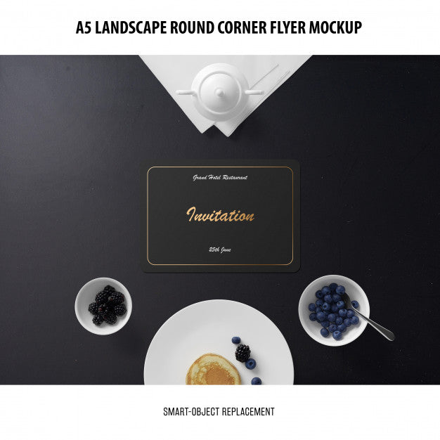 A5 Landscape Flyer Mockup Psd