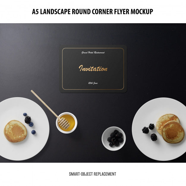 A5 Landscape Flyer Mockup Psd
