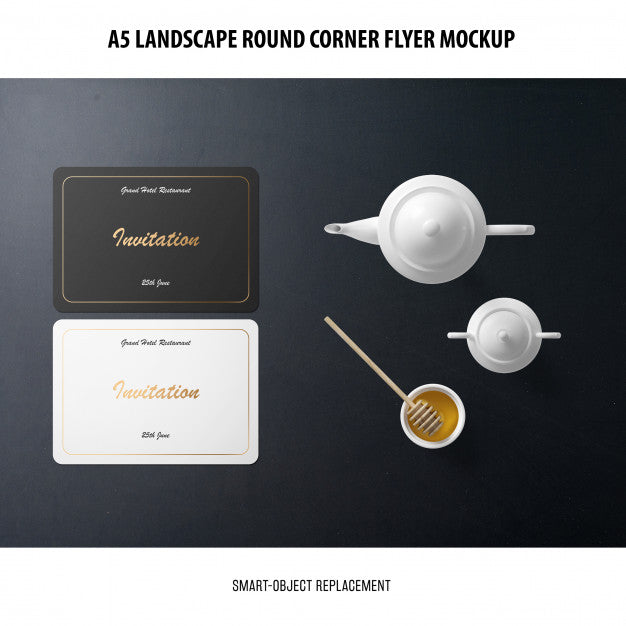 A5 Landscape Flyer Mockup Psd