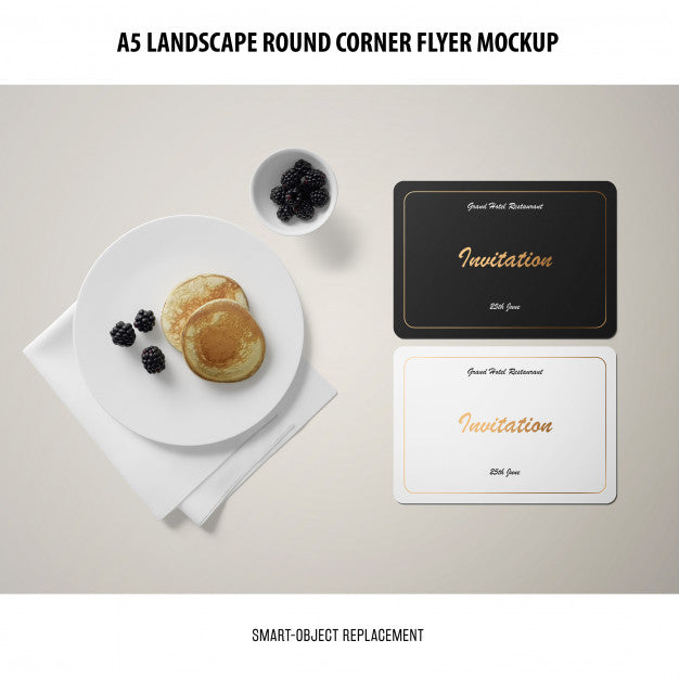 A5 Landscape Flyer Mockup Psd