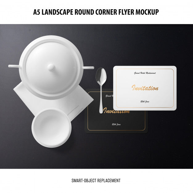 A5 Landscape Flyer Mockup Psd