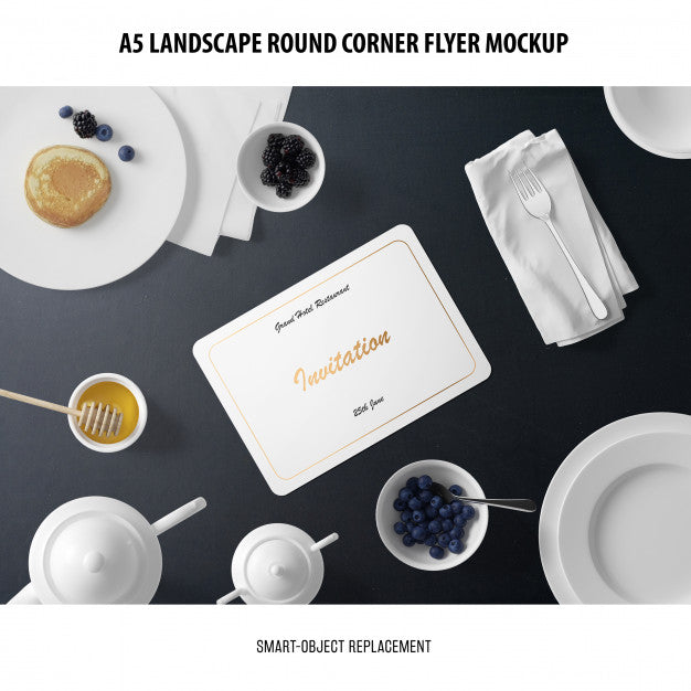 A5 Landscape Flyer Mockup Psd