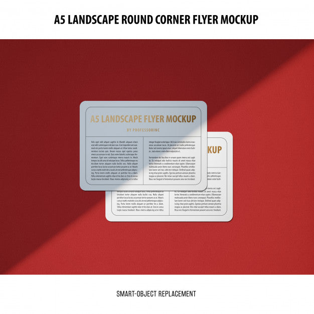 A5 Landscape Flyer Mockup Psd