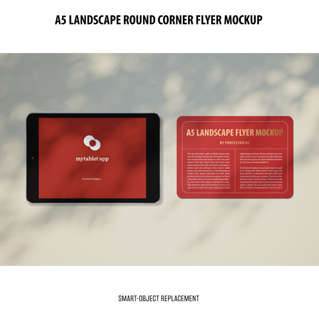 A5 Landscape Flyer Mockup Psd