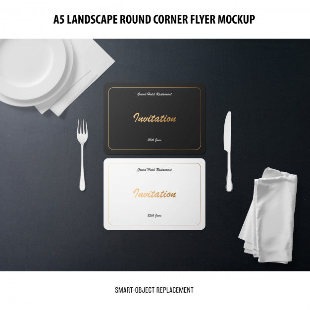 A5 Landscape Flyer Mockup Psd