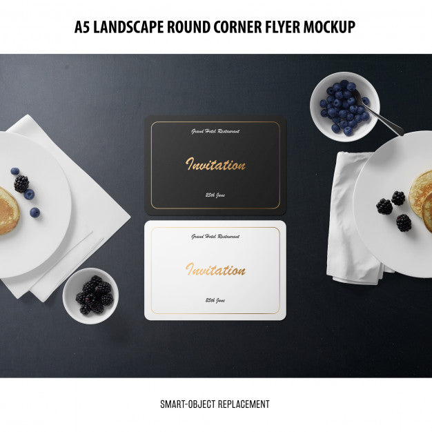 A5 Landscape Flyer Mockup Psd