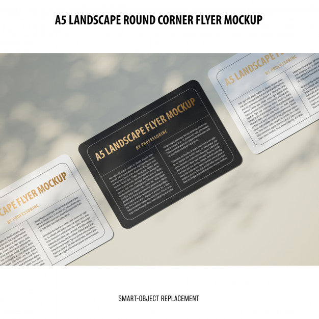 A5 Landscape Flyer Mockup Psd