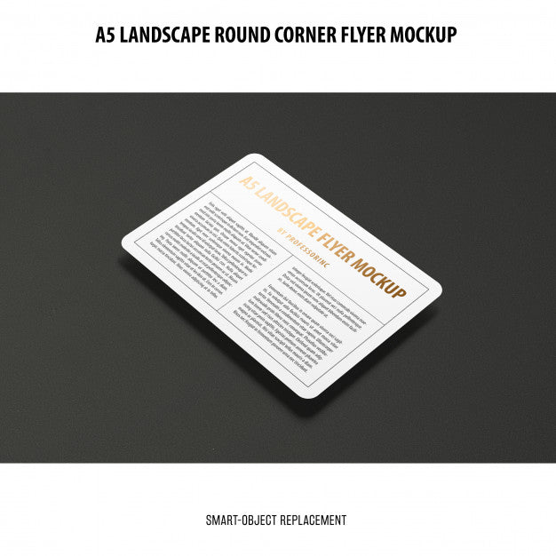 A5 Landscape Flyer Mockup Psd