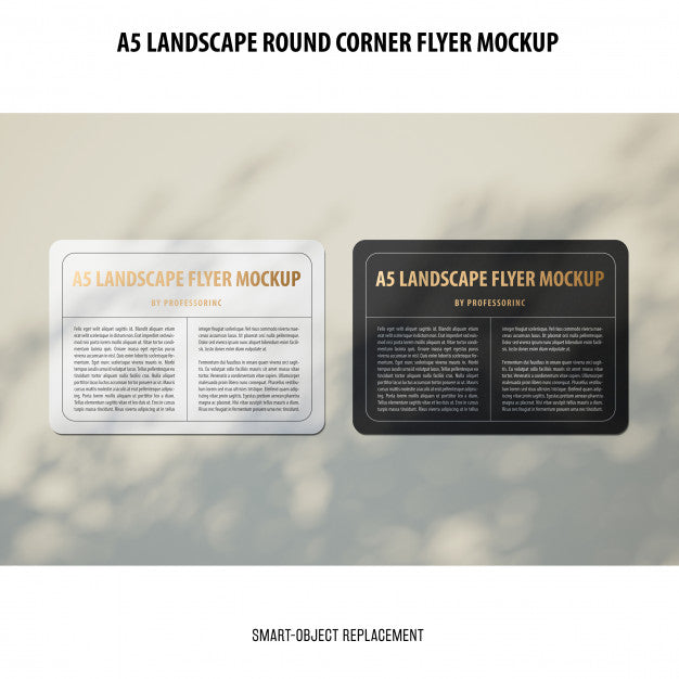 A5 Landscape Flyer Mockup Psd