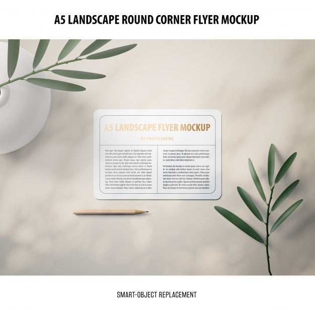 A5 Landscape Flyer Mockup Psd