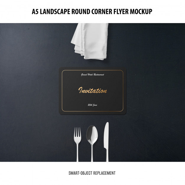 A5 Landscape Flyer Mockup Psd