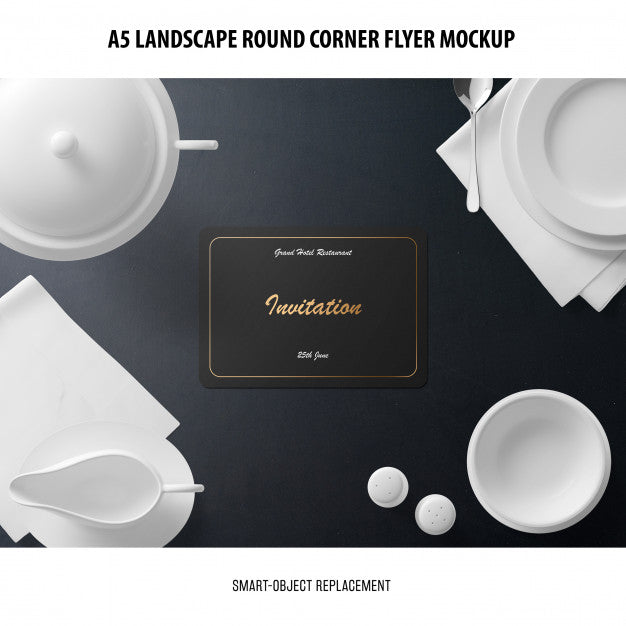 A5 Landscape Flyer Mockup Psd