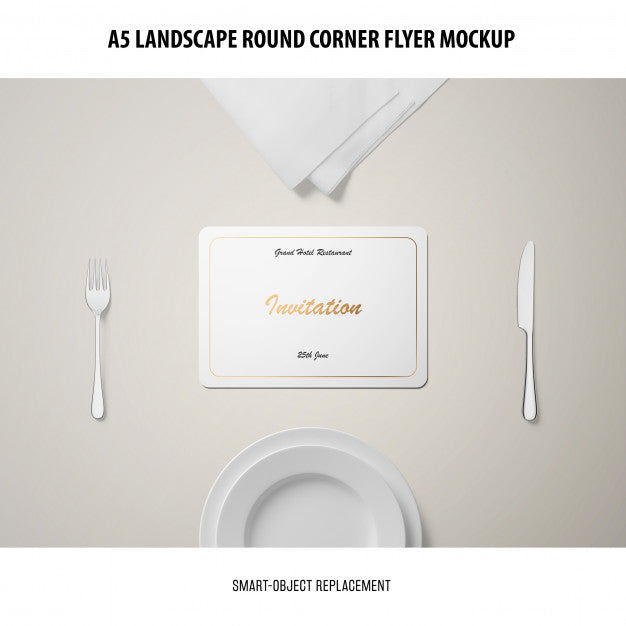 A5 Landscape Flyer Mockup Psd