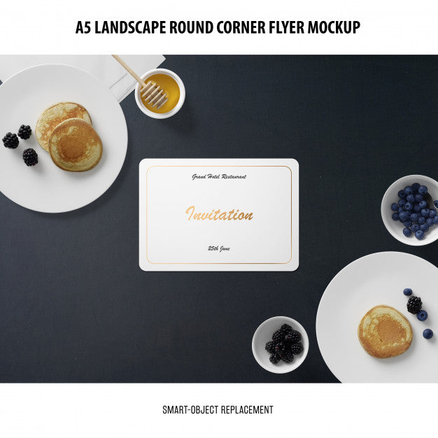 A5 Landscape Flyer Mockup Psd