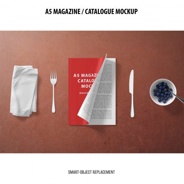 A5 Magazine Catalogue Mockup Psd