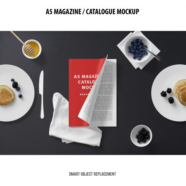 A5 Magazine Catalogue Mockup Psd