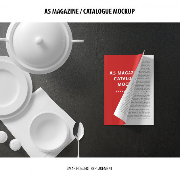 A5 Magazine Catalogue Mockup Psd
