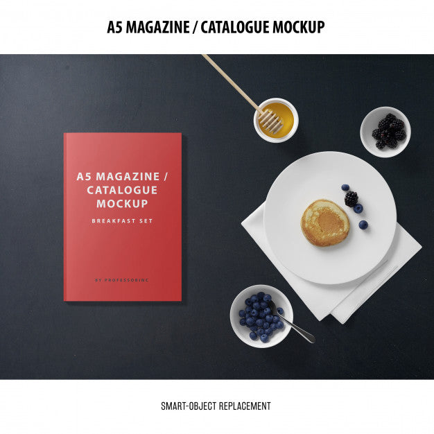 A5 Magazine Catalogue Mockup Psd