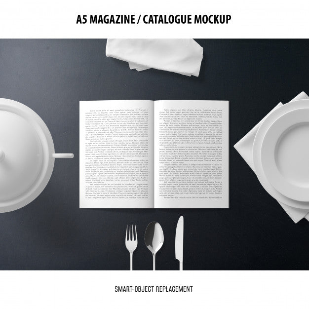 A5 Magazine Catalogue Mockup Psd