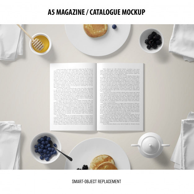 A5 Magazine Catalogue Mockup Psd