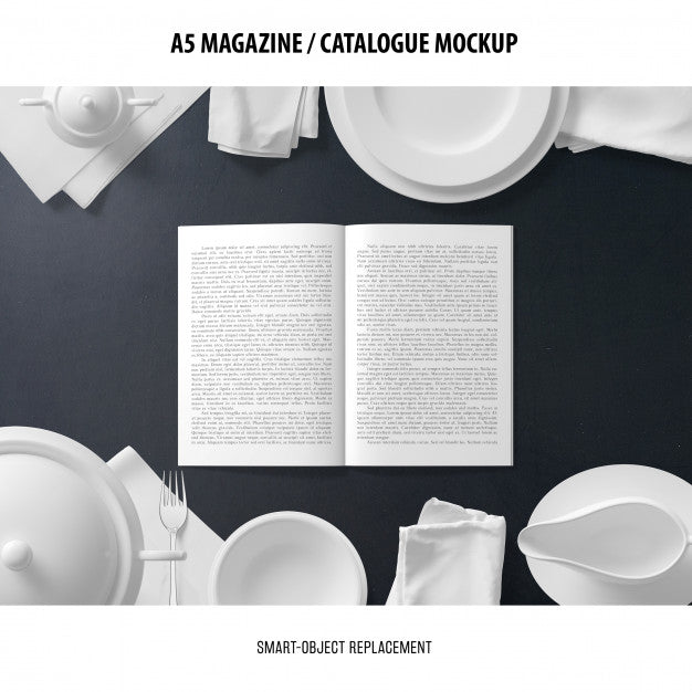 A5 Magazine Catalogue Mockup Psd