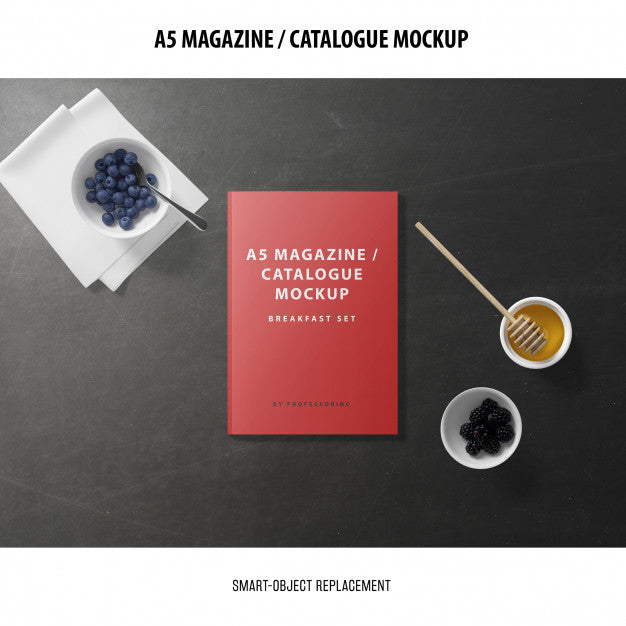A5 Magazine Catalogue Mockup Psd