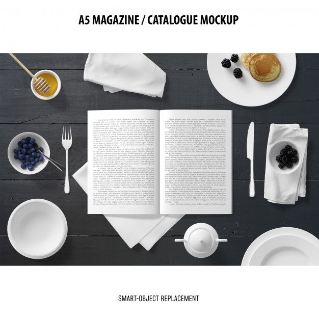 A5 Magazine Catalogue Mockup Psd