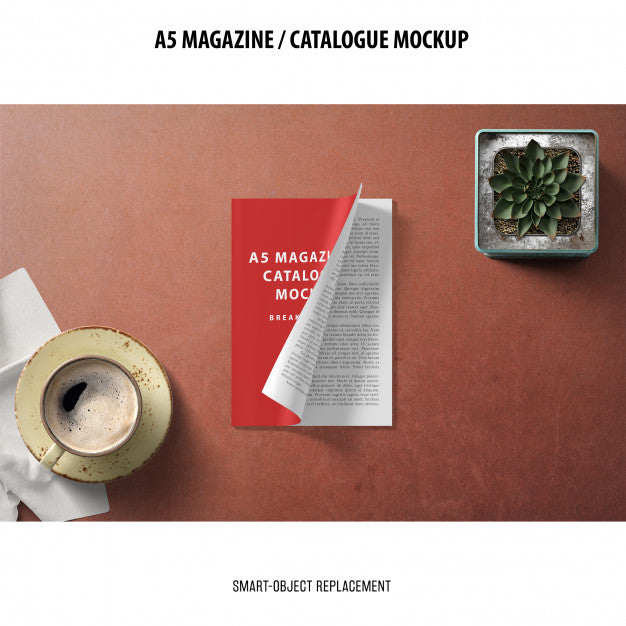 A5 Magazine Catalogue Mockup Psd