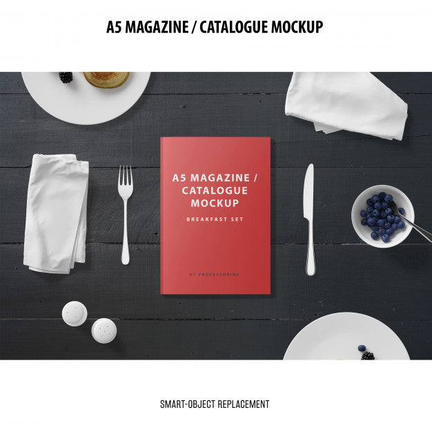 A5 Magazine Catalogue Mockup Psd