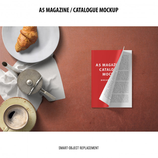 A5 Magazine Catalogue Mockup Psd
