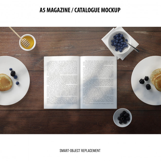 A5 Magazine Catalogue Mockup Psd