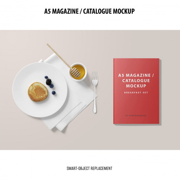 A5 Magazine Catalogue Mockup Psd