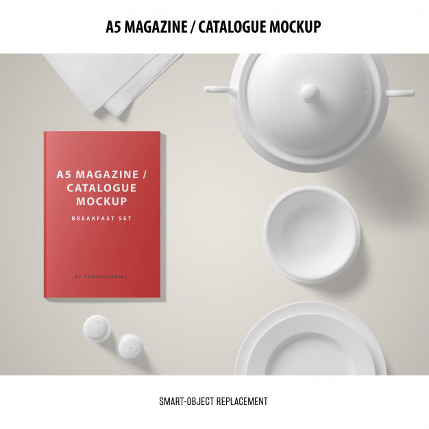 A5 Magazine Catalogue Mockup Psd
