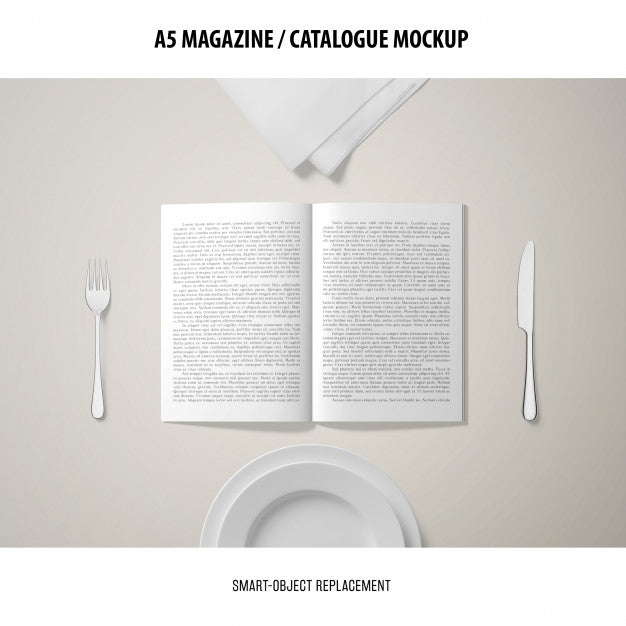 A5 Magazine Catalogue Mockup Psd