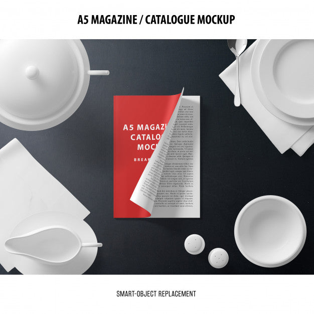 A5 Magazine Catalogue Mockup Psd