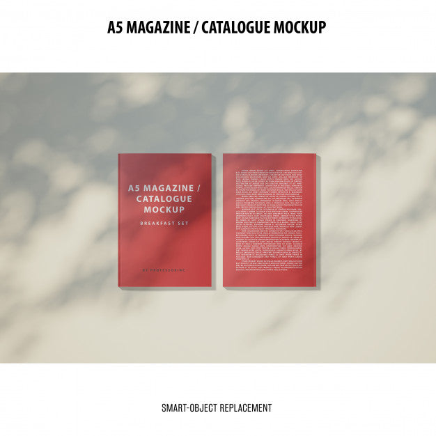 A5 Magazine Catalogue Mockup Psd