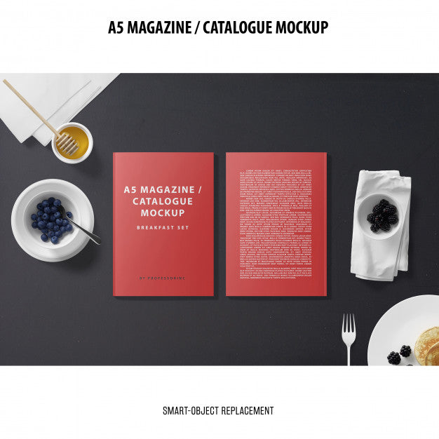 A5 Magazine Catalogue Mockup Psd